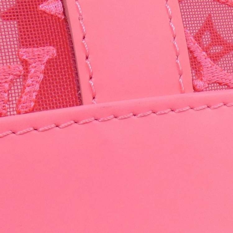 Pre Owned Louis Vuitton Pink Monogram See-Through Keepall Bandouliere 50Cm Boston Bag
