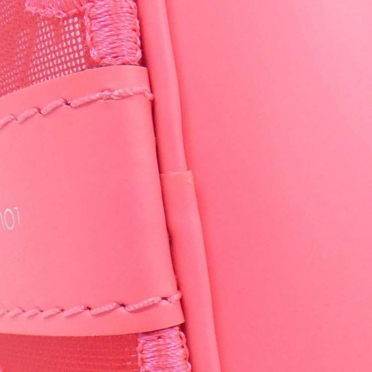 Pre Owned Louis Vuitton Pink Monogram See-Through Keepall Bandouliere 50Cm Boston Bag