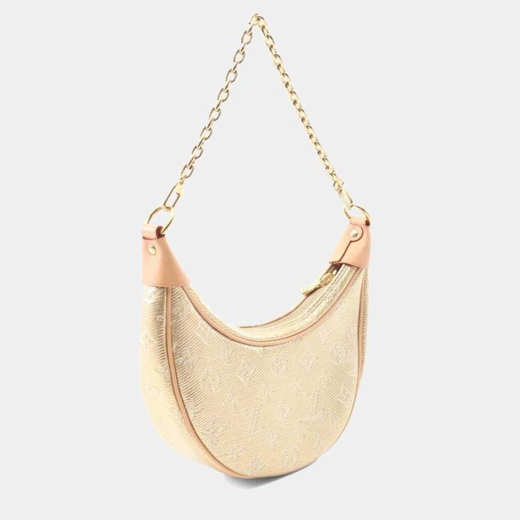 Pre Owned Louis Vuitton Loop Shoulder Bag Coated Canvas And Leather With Monogram Jacquard Gold