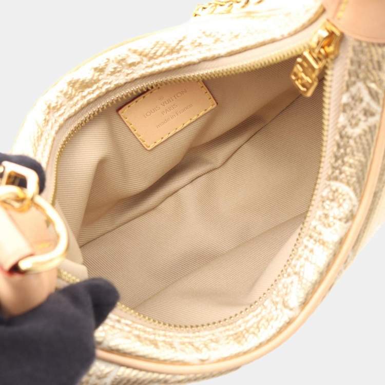 Pre Owned Louis Vuitton Loop Shoulder Bag Coated Canvas And Leather With Monogram Jacquard Gold