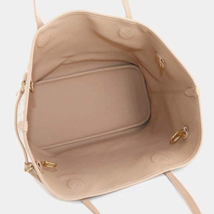 Pre Owned Louis Vuitton Neverfull Inside Out Mm Tote Bag In Monogram Dune Leather With Hazelnut Pattern