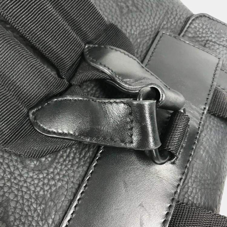 Pre Owned Louis Vuitton Taurillon Monogram Christopher Mm Backpack In Leather Noir Black