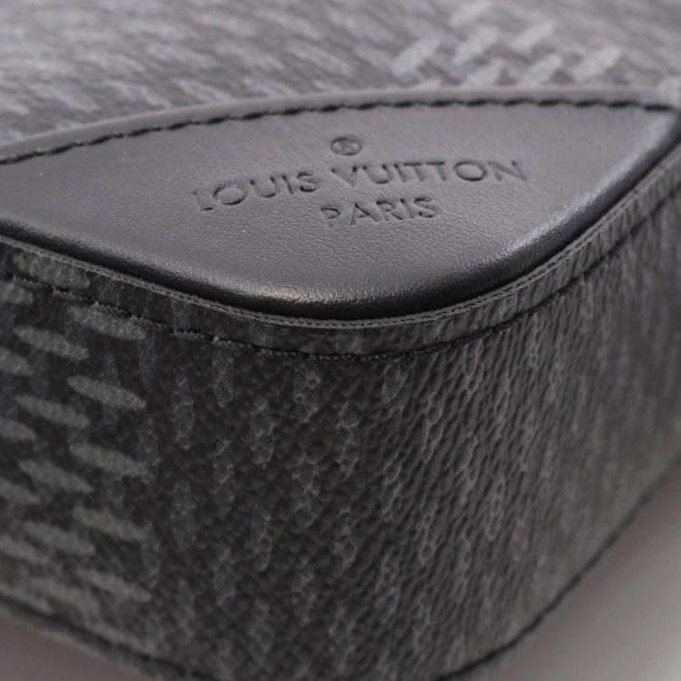 Pre Owned Louis Vuitton Trio Messenger Shoulder Bag In Coated Canvas And Leather Black