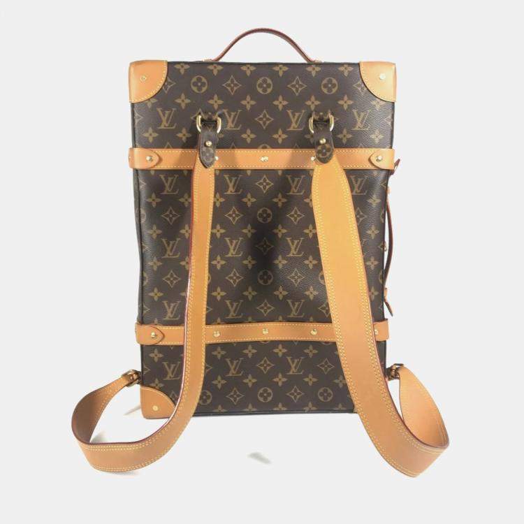 Pre Owned Louis Vuitton Monogram Soft Trunk Backpack Mm Bag Box Canvas Brown