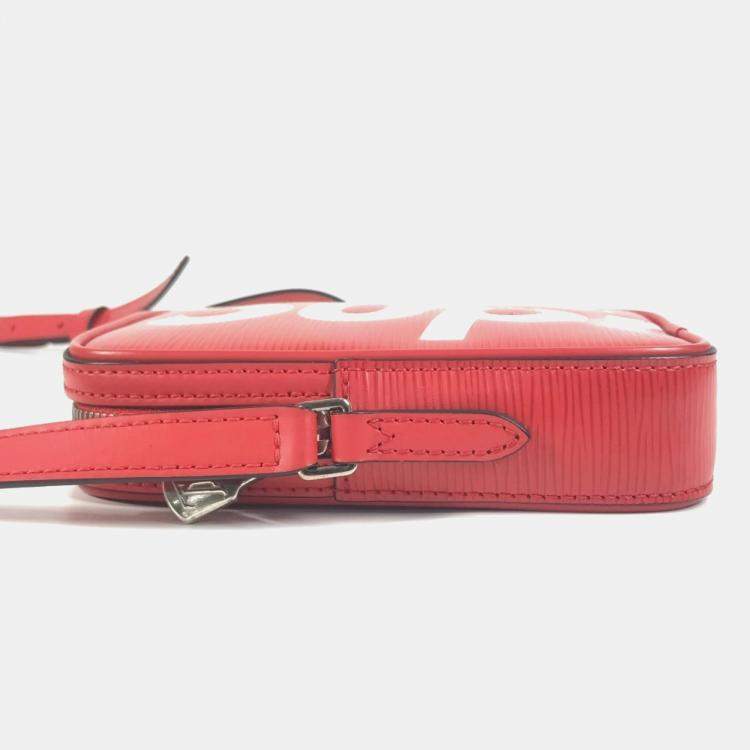 Pre Owned Louis Vuitton Epi Supreme Collaboration Danube Ppm Bag Crossbody Pochette Shoulder Leather Red