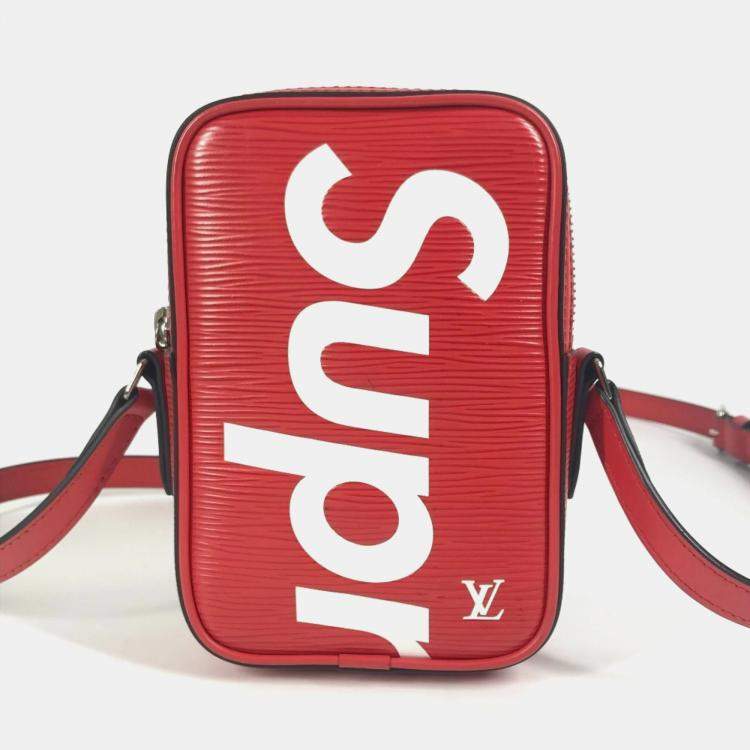 Pre Owned Louis Vuitton Epi Supreme Collaboration Danube Ppm Bag Crossbody Pochette Shoulder Leather Red