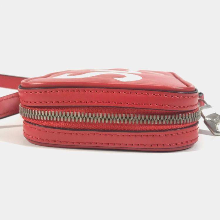 Pre Owned Louis Vuitton Epi Supreme Collaboration Danube Ppm Bag Crossbody Pochette Shoulder Leather Red
