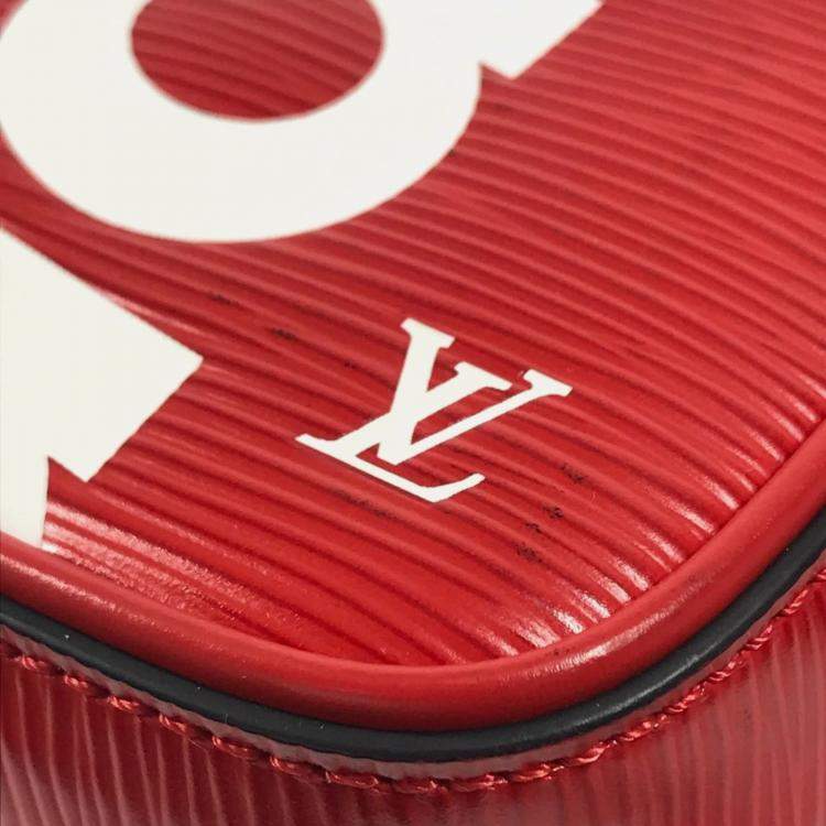Pre Owned Louis Vuitton Epi Supreme Collaboration Danube Ppm Bag Crossbody Pochette Shoulder Leather Red