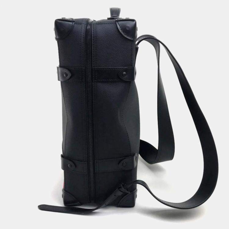 Pre Owned Louis Vuitton Taiga Rainbow Soft Trunk Backpack Pm Leather Black