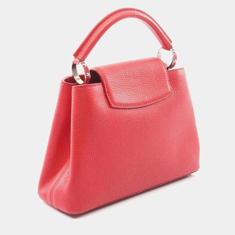 Pre Owned Louis Vuitton Capucines Bb Ruby Handbag Leather Red
