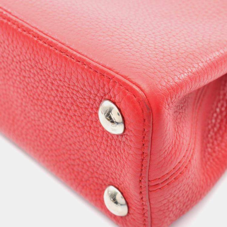 Pre Owned Louis Vuitton Capucines Bb Ruby Handbag Leather Red