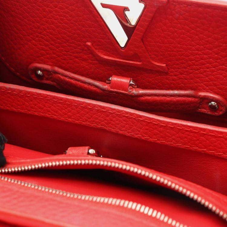 Pre Owned Louis Vuitton Capucines Bb Ruby Handbag Leather Red