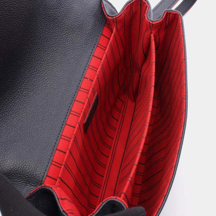 Pre Owned Louis Vuitton Metis Pochette Handbag In Monogram Empreinte Leather Navy Blue