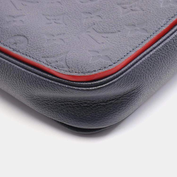 Pre Owned Louis Vuitton Metis Pochette Handbag In Monogram Empreinte Leather Navy Blue