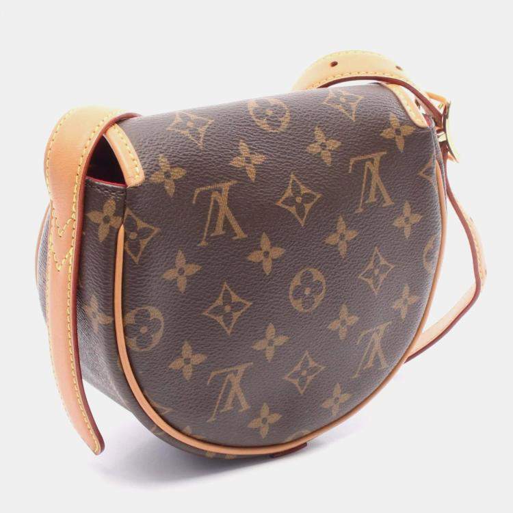 Pre Owned Louis Vuitton Tan Blanc Shoulder Bag Coated Canvas And Leather Monogram Brown