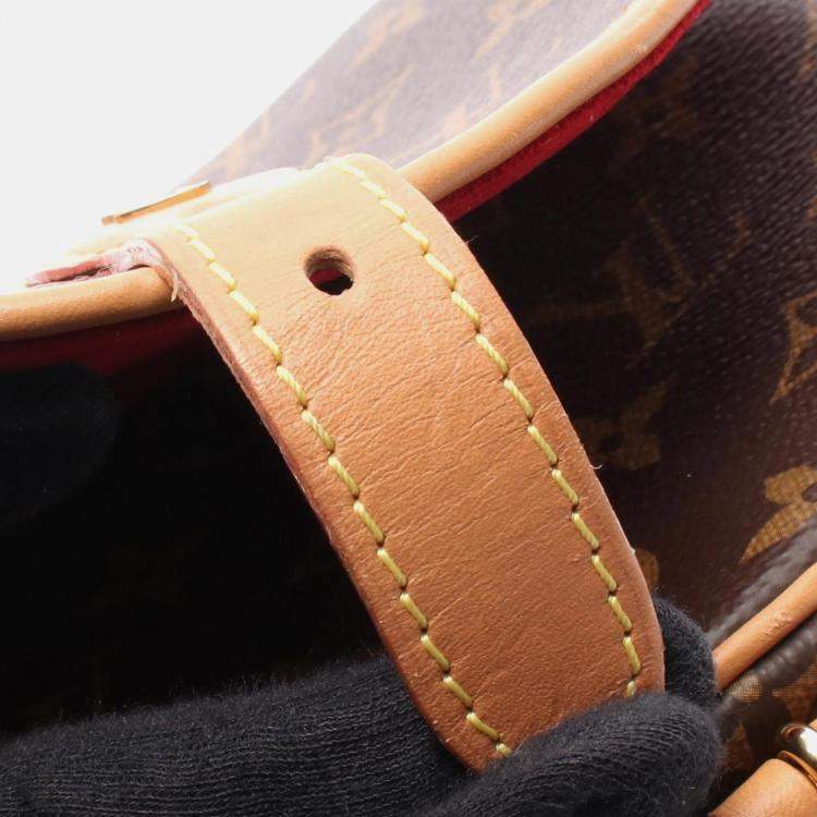 Pre Owned Louis Vuitton Tan Blanc Shoulder Bag Coated Canvas And Leather Monogram Brown