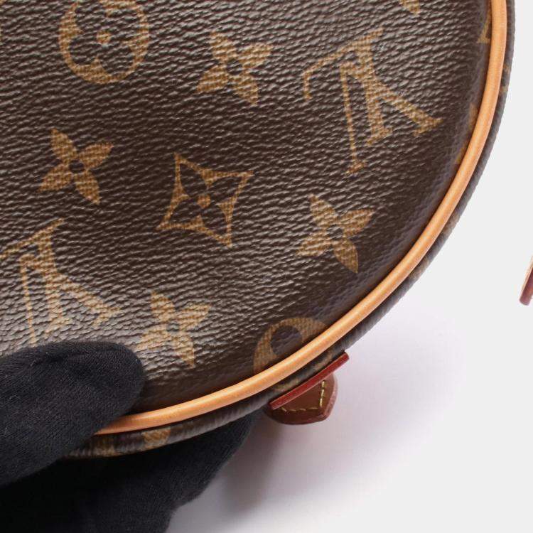 Pre Owned Louis Vuitton Tan Blanc Shoulder Bag Coated Canvas And Leather Monogram Brown