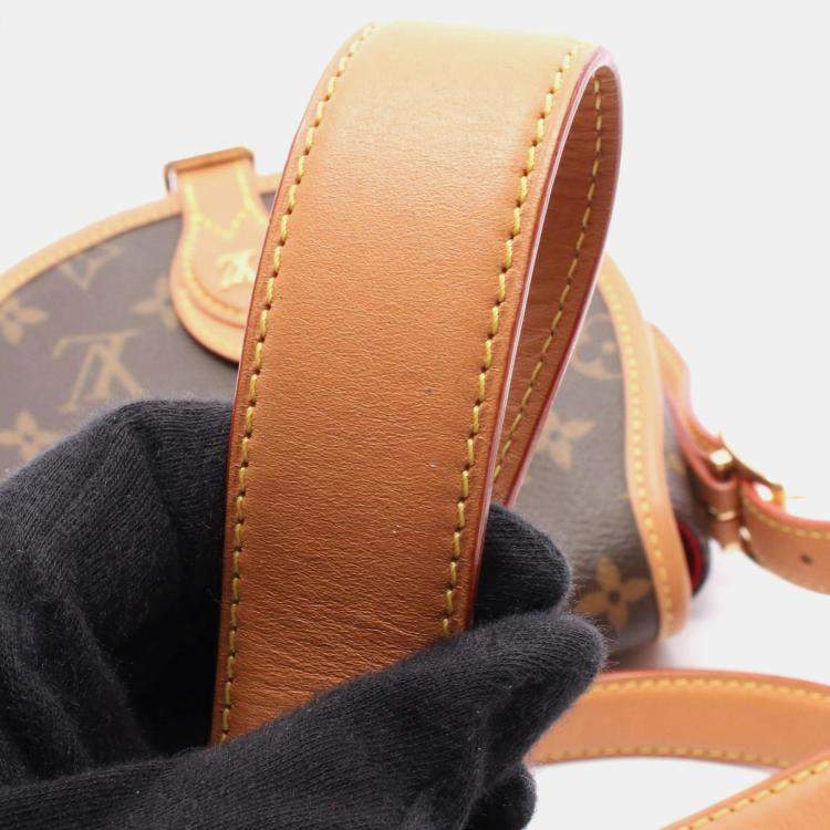 Pre Owned Louis Vuitton Tan Blanc Shoulder Bag Coated Canvas And Leather Monogram Brown