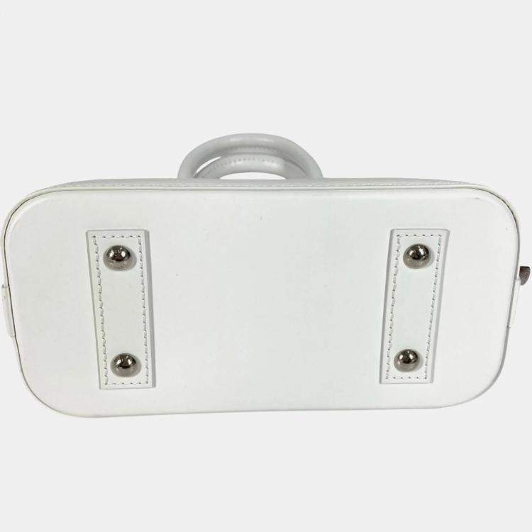 Pre Owned Louis Vuitton Epi Leather Alma Bb Crossbody Handbag Leather White