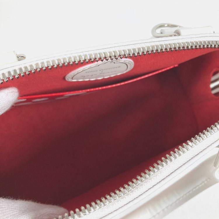 Pre Owned Louis Vuitton Epi Leather Alma Bb Crossbody Handbag Leather White