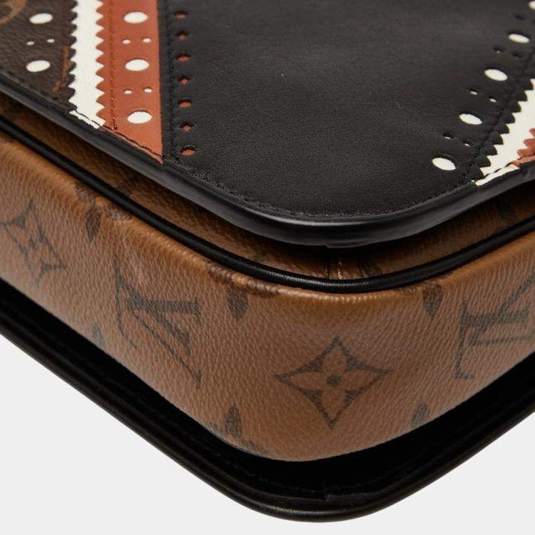 Pre Owned Louis Vuitton Monogram Reverse Pochette Metis Mm Handbag Brown/Black Leather