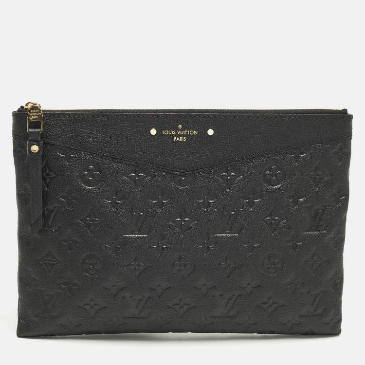 Pre Owned Louis Vuitton Daily Black Monogram Empreinte Leather Pouch