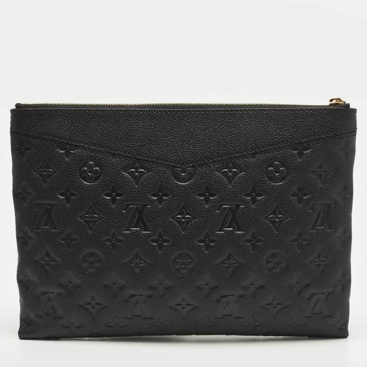 Pre Owned Louis Vuitton Daily Black Monogram Empreinte Leather Pouch
