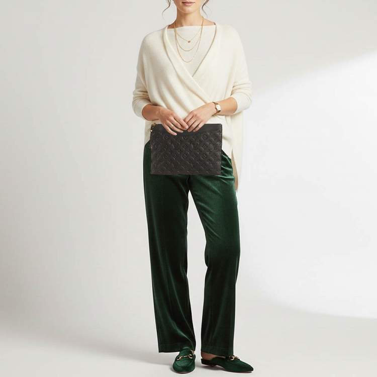 Pre Owned Louis Vuitton Daily Black Monogram Empreinte Leather Pouch