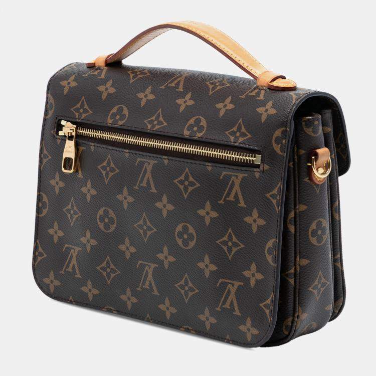 Pre Owned Louis Vuitton Brown Monogram Pochette Metis
