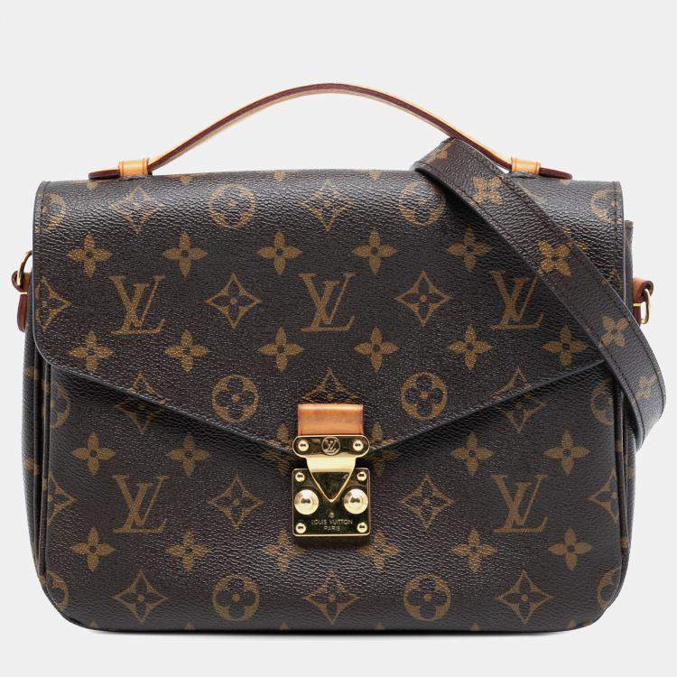 Pre Owned Louis Vuitton Brown Monogram Pochette Metis