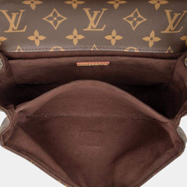 Pre Owned Louis Vuitton Brown Monogram Pochette Metis