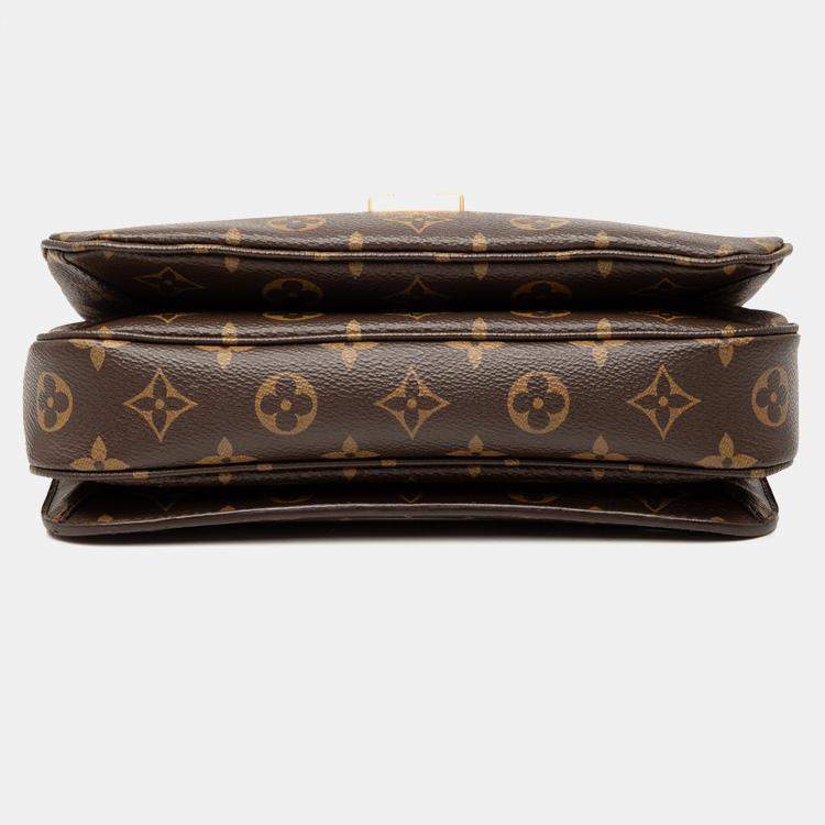 Pre Owned Louis Vuitton Brown Monogram Pochette Metis