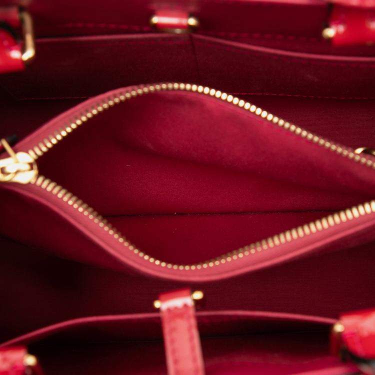 Pre Owned Louis Vuitton Red Monogram Vernis Montaigne BB