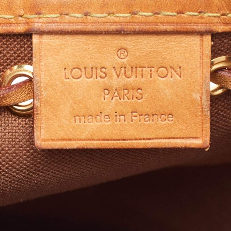 Pre Owned Louis Vuitton Noe Nano Brown Monogram Canvas and Leather Bucket Bag