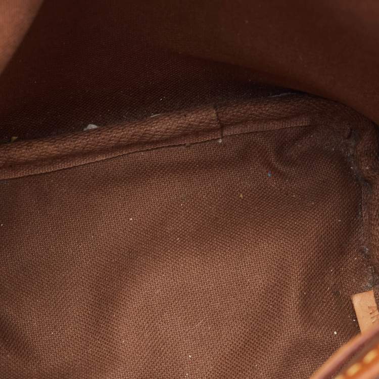 Pre Owned Louis Vuitton Noe Nano Brown Monogram Canvas and Leather Bucket Bag