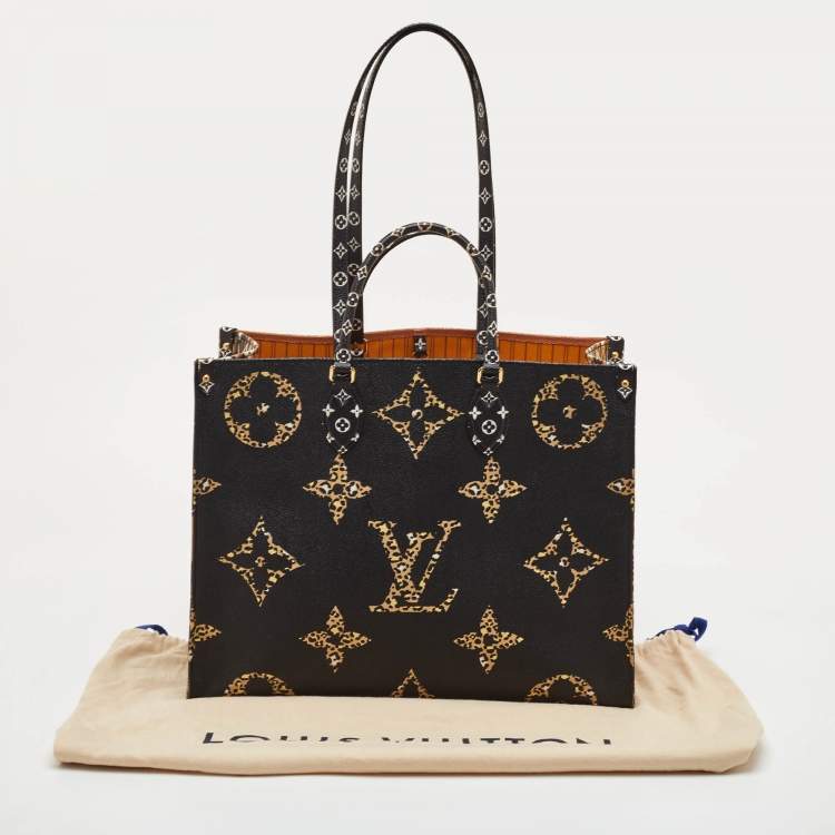 Pre Owned Louis Vuitton Jungle Onthego GM Jungle Giant Monogram Canvas Tote