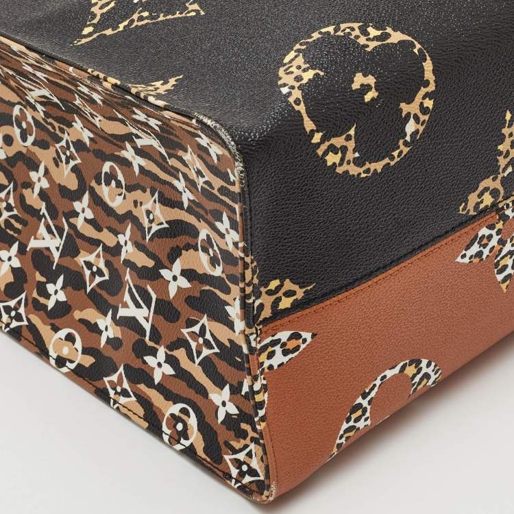 Pre Owned Louis Vuitton Jungle Onthego GM Jungle Giant Monogram Canvas Tote