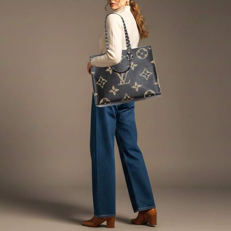 Pre Owned Louis Vuitton Jungle Onthego GM Jungle Giant Monogram Canvas Tote