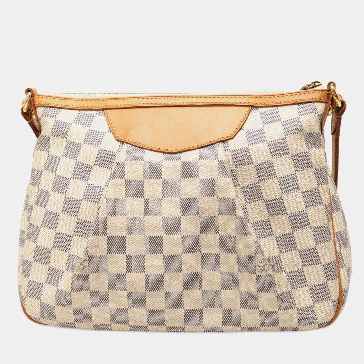 Pre Owned Louis Vuitton White Damier Azur Siracusa PM