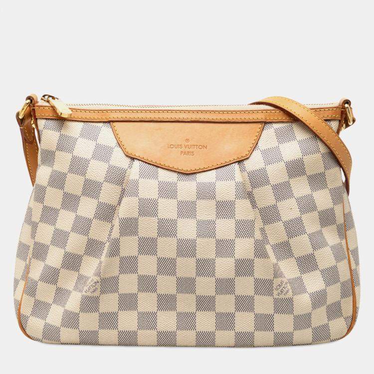 Pre Owned Louis Vuitton White Damier Azur Siracusa PM