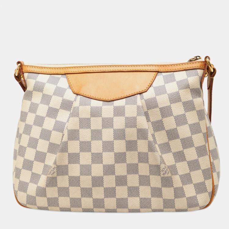 Pre Owned Louis Vuitton White Damier Azur Siracusa PM