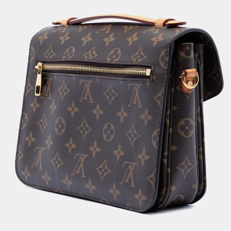 Pre Owned Louis Vuitton Brown Monogram Pochette Metis