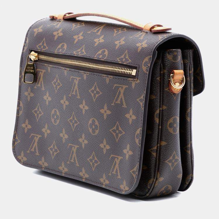 Pre Owned Louis Vuitton Brown Monogram Pochette Metis