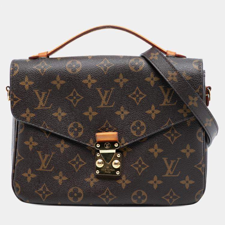 Pre Owned Louis Vuitton Brown Monogram Pochette Metis