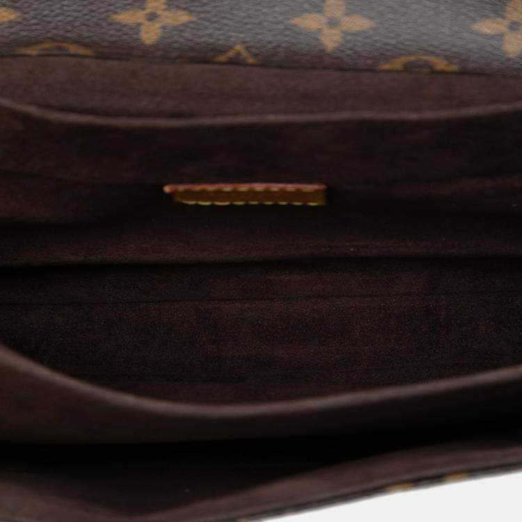 Pre Owned Louis Vuitton Brown Monogram Pochette Metis