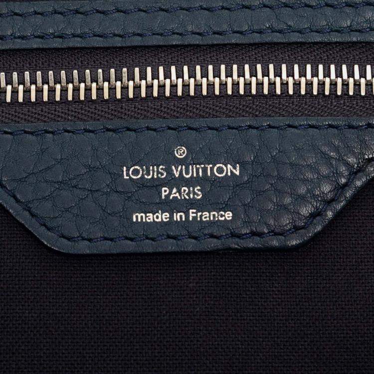 Pre Owned Louis Vuitton Blue Brown Damier Ebene Pocket Cabas