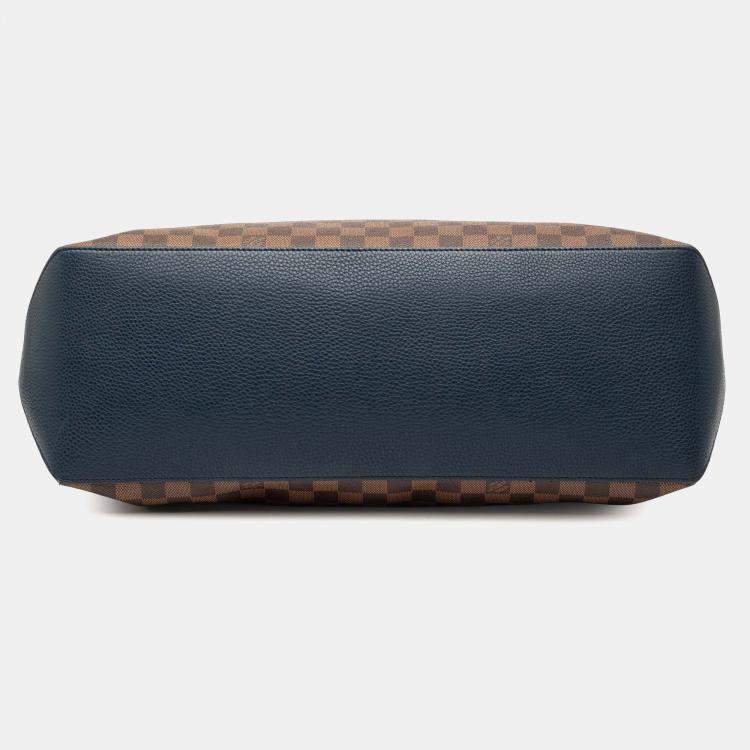 Pre Owned Louis Vuitton Blue Brown Damier Ebene Pocket Cabas