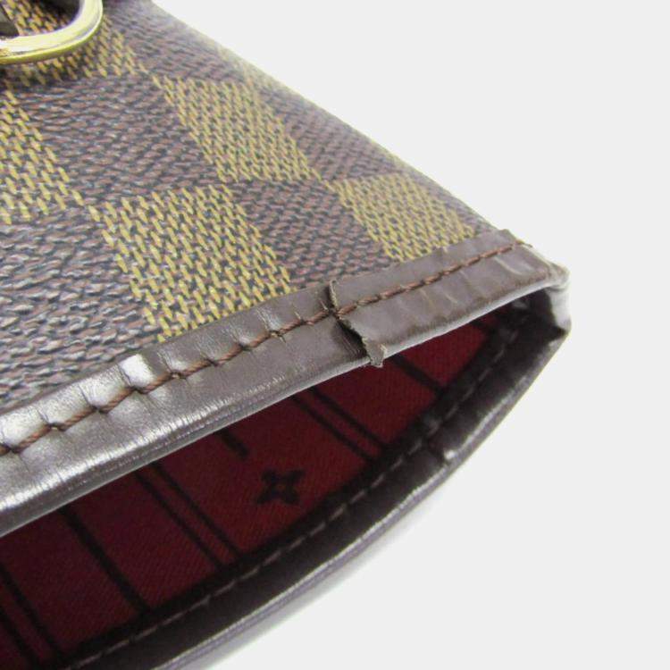 Pre Owned Louis Vuitton Damier Neverfull MM Tote Bag Brown Ebene