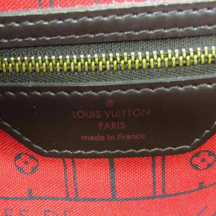 Pre Owned Louis Vuitton Damier Neverfull MM Tote Bag Brown Ebene