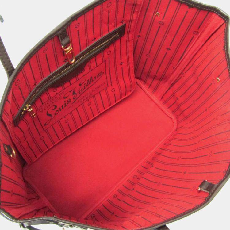 Pre Owned Louis Vuitton Damier Neverfull MM Tote Bag Brown Ebene